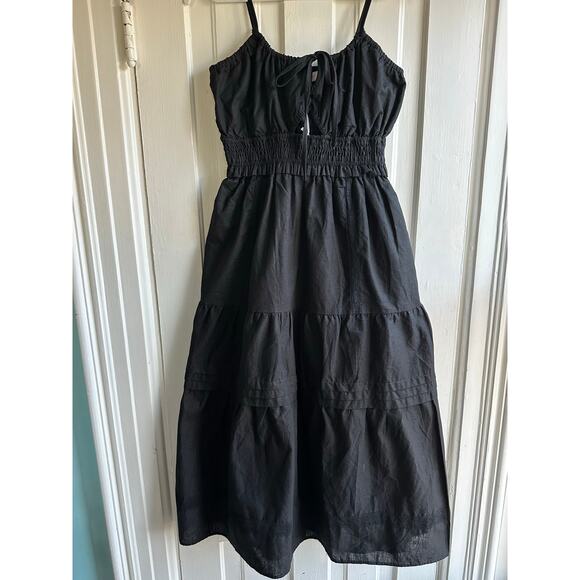 Lisa Says Gah Claudia Tiered Midi Dress Black NWT - Picture 2 of 8